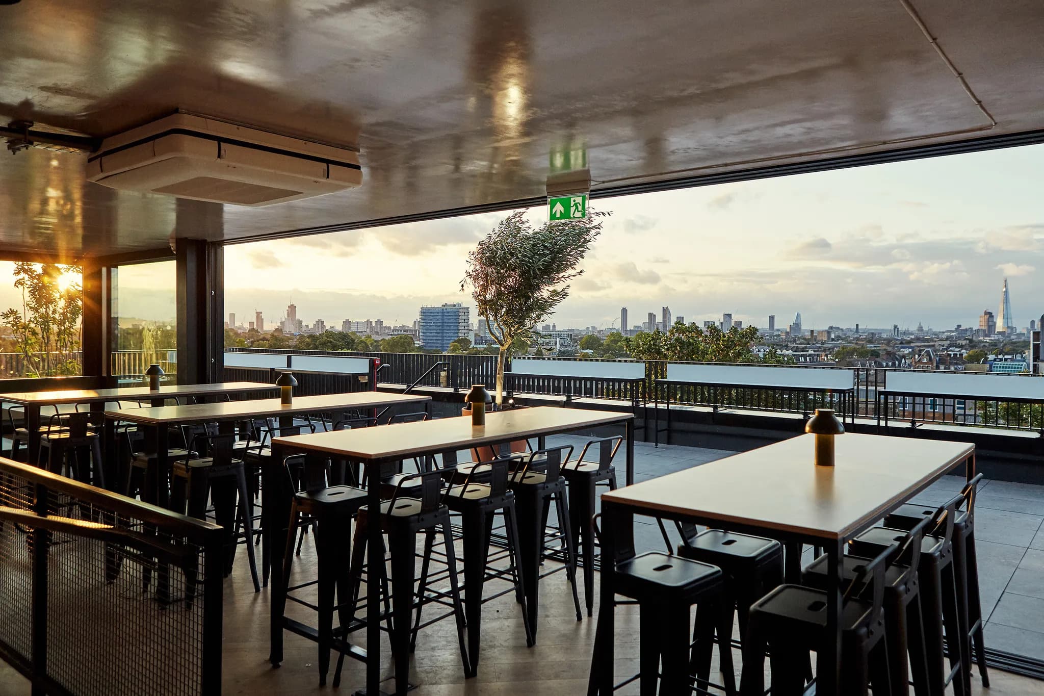 Restaurant tables and dining room